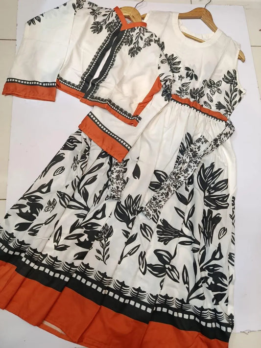 Women's Swiss Lawn Maxi and jacket